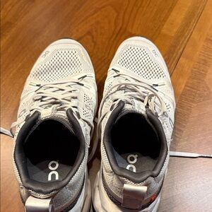 On Running Women’s White and Gray Athletic Shoes